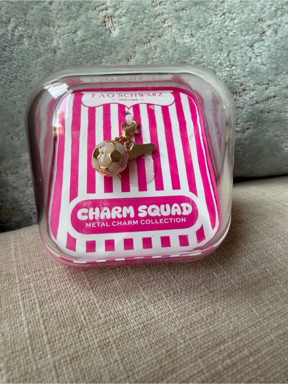 FAO Schwarz Charm Squad soccer ball metal charm | New in Box